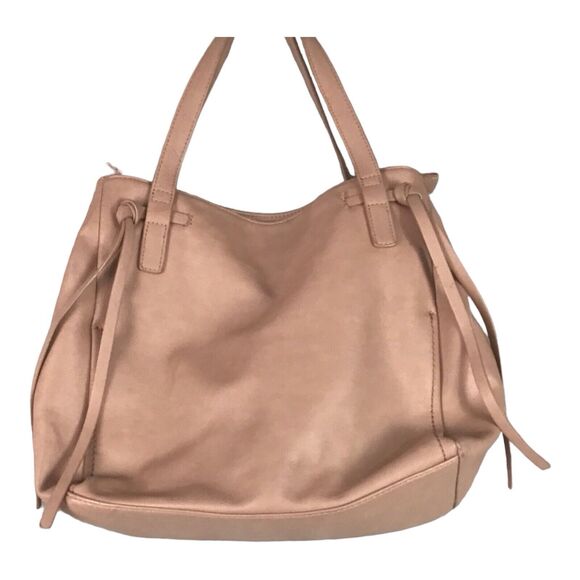 Urban Expressions Taupe Faux Leather Medium Zip Top Tote Purse Handbag Neutral - Picture 7 of 16